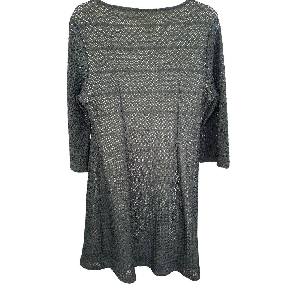 Sharagano Woman Dress 14W Black Lace Nude Lined 3/4 Sleeve Cocktail Plus Size - Picture 3 of 6